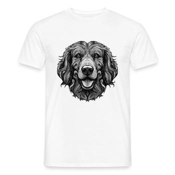 Portrait de chien Golden Retriever - T-shirt homme - blanc - Devant - AI Model Male 178 dark (178cm)