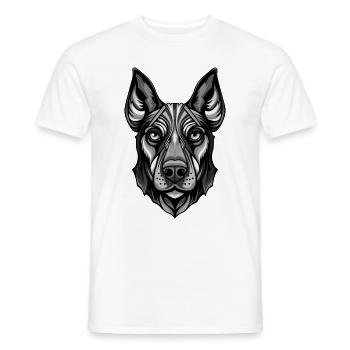 Doberman Dog Portrait - Men's T-Shirt - white - Front - AI Model Male 178 dark (178cm)