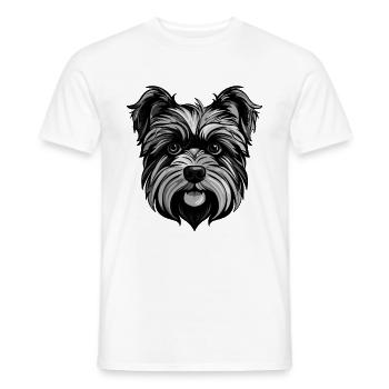 Portrait de chien Yorkshire Terrier - T-shirt homme - blanc - Devant - AI Model Male 178 dark (178cm)
