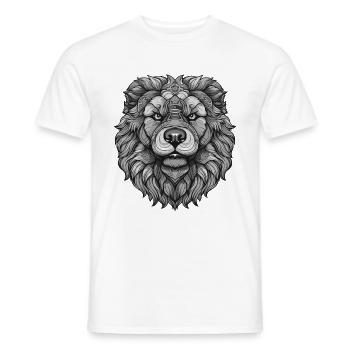 Portrait de chien Chow Chow - T-shirt homme - blanc - Devant - AI Model Male 178 dark (178cm)