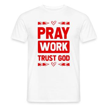 Priez Ayez confiance en Dieu - T-shirt homme - blanc - Devant - AI Model Male 178 dark (178cm)