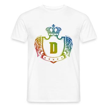 D Letter Coat of arms - Men's T-Shirt - white - Front - AI Model Male 178 dark (178cm)