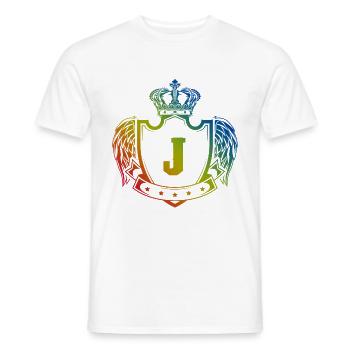 J Buchstabe Wappen - Männer T-Shirt - Weiß - Vorne - AI Model Male 178 dark (178cm)