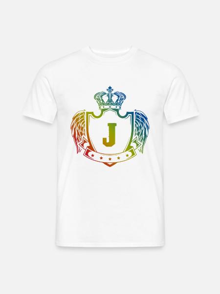 J Buchstabe Wappen - Männer T-Shirt - Weiß