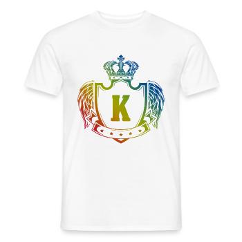 Armoiries de la lettre K - T-shirt homme - blanc - Devant - AI Model Male 178 dark (178cm)