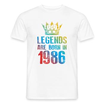 1986 Légendes nées en - T-shirt homme - blanc - Devant - AI Model Male 178 dark (178cm)