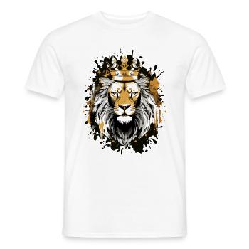 Löwe Tier Kopf Krone - Männer T-Shirt - Weiß - Vorne - AI Model Male 178 dark (178cm)