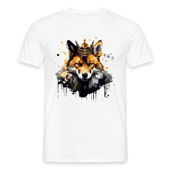 Fox Crown King Animal - Men's T-Shirt - white - Front - AI Model Male 178 dark (178cm)