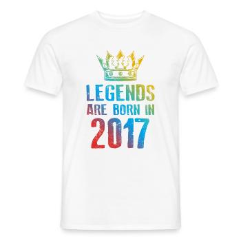 2017 Legends Born in - Men's T-Shirt - white - Front - AI Model Male 178 dark (178cm)