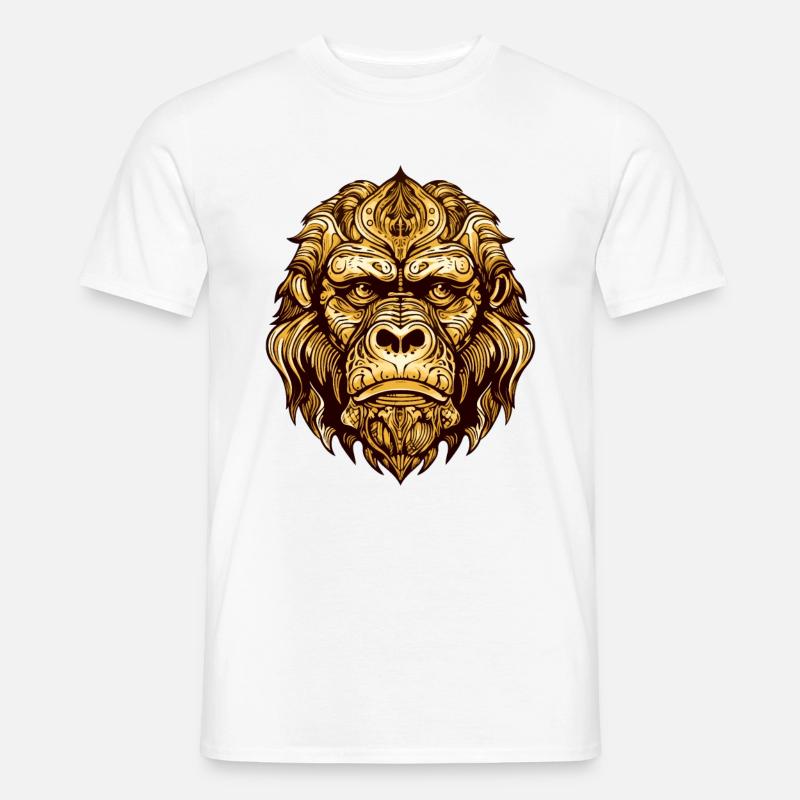 Gorilla Kopf Tier - Männer T-Shirt - Weiß