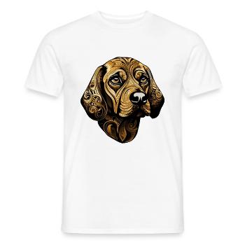 Beagle Dog Head Animal - Men's T-Shirt - white - Front - AI Model Male 178 dark (178cm)