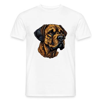 Mastiff Dog Head Animal - Men's T-Shirt - white - Front - AI Model Male 178 dark (178cm)