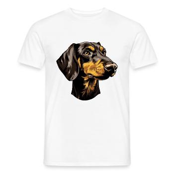 Dachshund Hund Kopf Dackel - Männer T-Shirt - Weiß - Vorne - AI Model Male 178 dark (178cm)