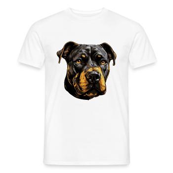 Staffordshire Bull Terrier Dog Head - Men's T-Shirt - white - Front - AI Model Male 178 dark (178cm)