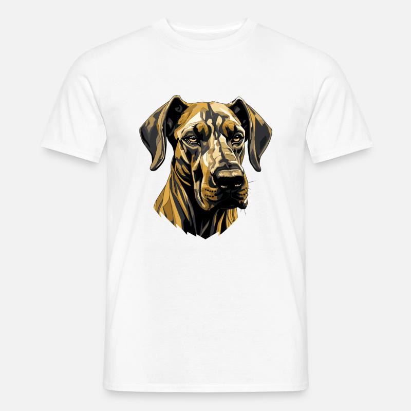 Great Dane Hund Kopf - Männer T-Shirt - Weiß