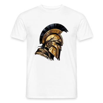 Spartan Helmet Gladiator Sparta Warrior - Men's T-Shirt - white - Front - AI Model Male 178 dark (178cm)