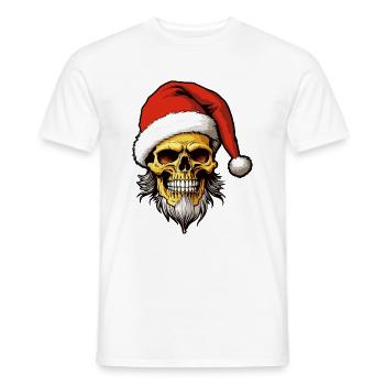 Weihnachtsmann Totenkopf Weihnachten - Männer T-Shirt - Weiß - Vorne - AI Model Male 178 dark (178cm)