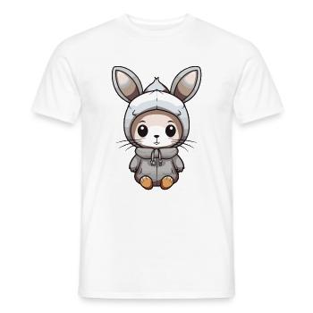 Hase Winter Comic - Männer T-Shirt - Weiß - Vorne - AI Model Male 178 dark (178cm)