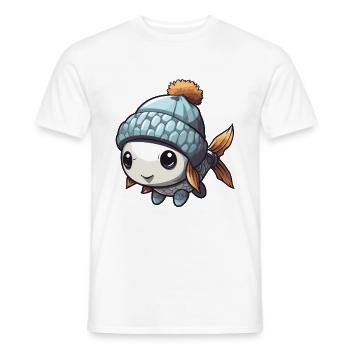Fisch Winter Comic - Männer T-Shirt - Weiß - Vorne - AI Model Male 178 dark (178cm)