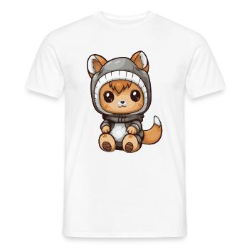Bande dessinée d’hiver écureuil - T-shirt homme - blanc - Devant - AI Model Male 178 dark (178cm)