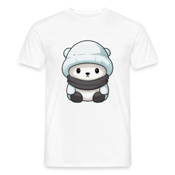 Polar Bear Winter Polar Bear Animal Comic - Men's T-Shirt - white - Front - AI Model Male 178 dark (178cm)