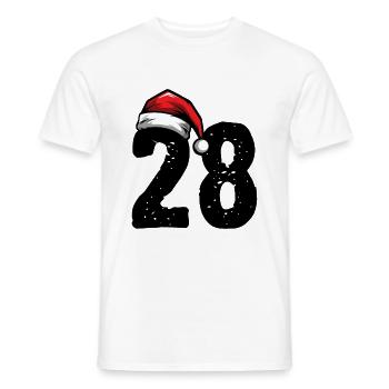 28 Zahl Weihnachten - Männer T-Shirt - Weiß - Vorne - AI Model Male 178 dark (178cm)