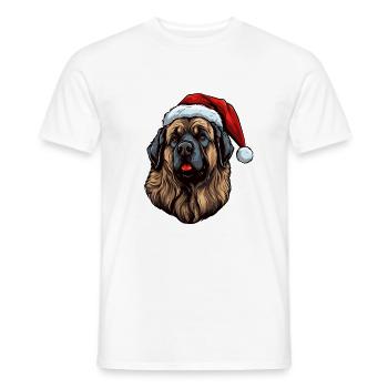 Leonberger Hund Kopf Weihnachten Portät - Männer T-Shirt - Weiß - Vorne - AI Model Male 178 dark (178cm)