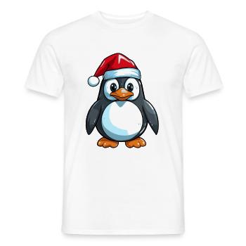 Penguin Comic Christmas - Men's T-Shirt - white - Front - AI Model Male 178 dark (178cm)
