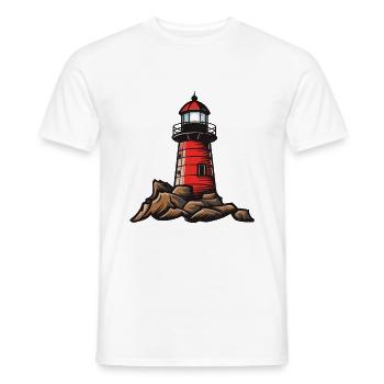 Lighthouse icon - Men's T-Shirt - white - Front - AI Model Male 178 dark (178cm)