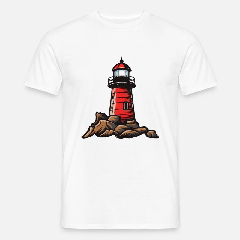 Leuchtturm Symbol - Männer T-Shirt - Weiß