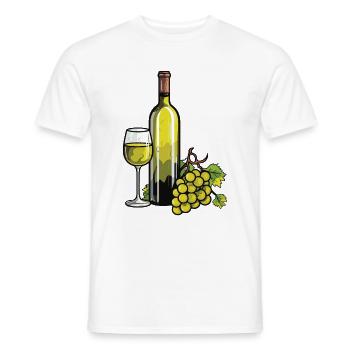 Verre à vin VinRaisins Vin - T-shirt homme - blanc - Devant - AI Model Male 178 dark (178cm)