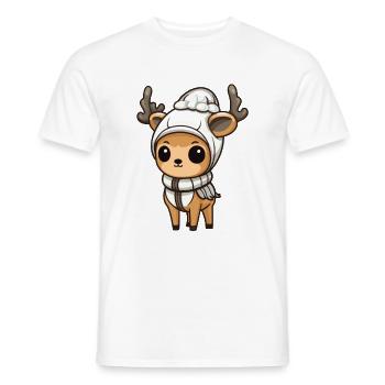 Reh Geweih Winter Tier Baby Comic - Männer T-Shirt - Weiß - Vorne - AI Model Male 178 dark (178cm)