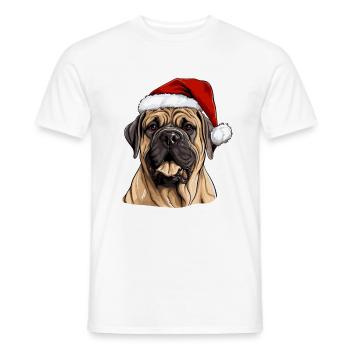 Boerboel Dog Christmas Portrait Xmas - Men's T-Shirt - white - Front - AI Model Male 178 dark (178cm)