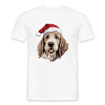 Otterhound Dog Christmas Portrait Xmas - Men's T-Shirt - white - Front - AI Model Male 178 dark (178cm)