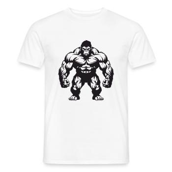 Gorilla Muskeln Fitness Gym - Männer T-Shirt - Weiß - Vorne - AI Model Male 178 dark (178cm)