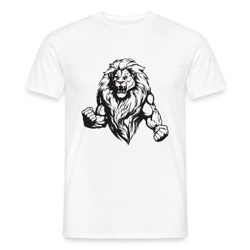 Lion Muscles Gym Bodybuilding - Men's T-Shirt - white - Front - AI Model Male 178 dark (178cm)