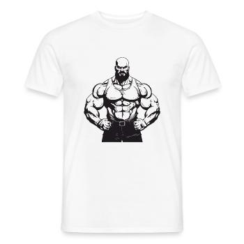 Homme Muscles Gym Musculation - T-shirt homme - blanc - Devant - AI Model Male 178 dark (178cm)