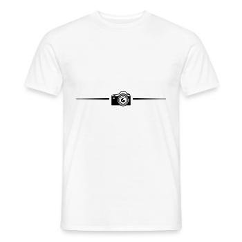 Camera line icon - Men's T-Shirt - white - Front - AI Model Male 178 dark (178cm)