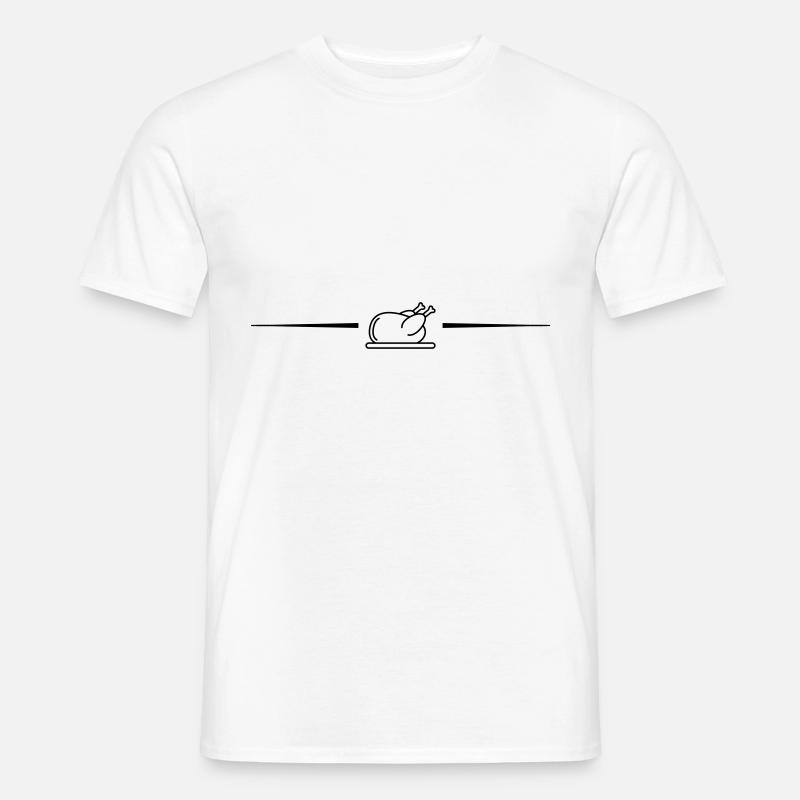 Hähnchen icon Linie - Männer T-Shirt - Weiß