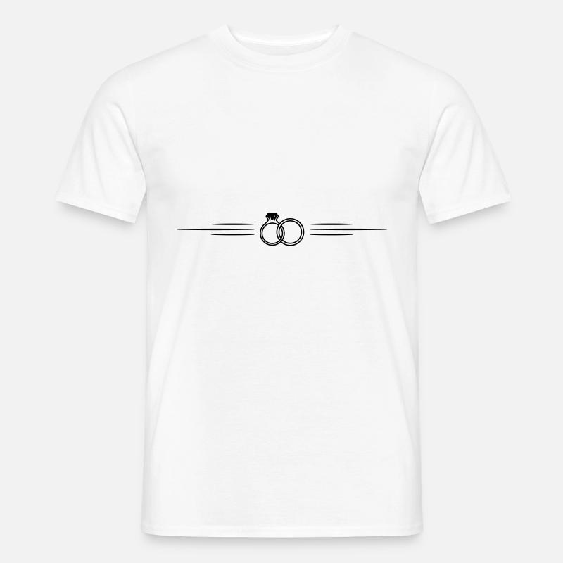 Eheringe Linie ringe - Männer T-Shirt - Weiß