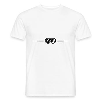 Ligne de lunettes de ski - T-shirt homme - blanc - Devant - AI Model Male 178 dark (178cm)