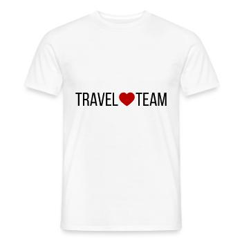 Travel Team Herz - Männer T-Shirt - Weiß - Vorne - AI Model Male 178 dark (178cm)