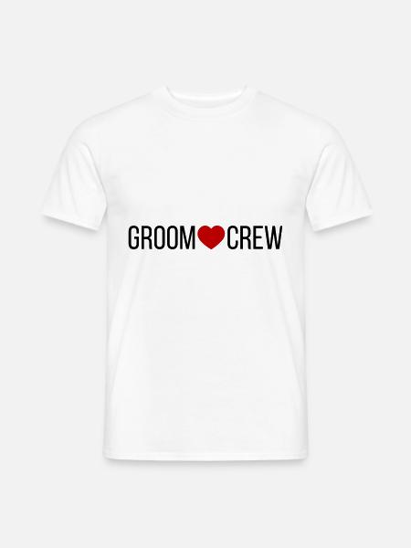 Groom Crew Herz - Männer T-Shirt - Weiß