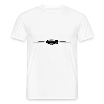 Ligne d’icône Zeppelin - T-shirt homme - blanc - Devant - AI Model Male 178 dark (178cm)