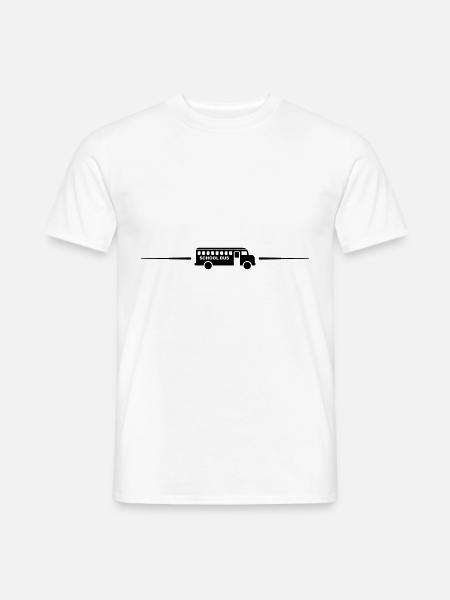 Schulbus schule linie - Männer T-Shirt - Weiß