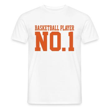 Basketball Player No. 1 - Basketball Fan - Men's T-Shirt - white - Front - AI Model Male 178 dark (178cm)