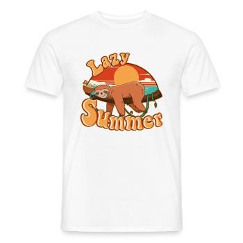 Lazy Sloth Summer - Cool Sloth Lover gift idea - Men's T-Shirt - white - Front - AI Model Male 178 dark (178cm)