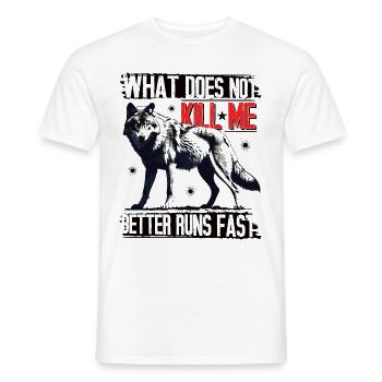 Wolf Wölfe Natur Motiv Spruch Tierschutz - Männer T-Shirt - Weiß - Vorne - AI Model Male 178 dark (178cm)