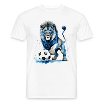 Löwe Fußball Bunt England Tier Design Print - Männer T-Shirt - Weiß - Vorne - AI Model Male 178 dark (178cm)