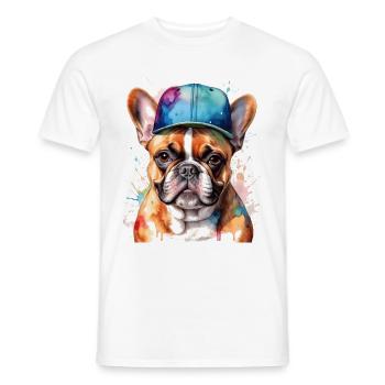 Casquette Bouledogue Français Snapback Frenchie Dog - T-shirt homme - blanc - Devant - AI Model Male 178 dark (178cm)